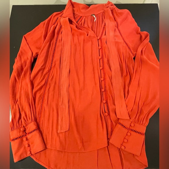 Free People Tops - Free People Vintage Blouse with Bow Neckline *Like New*. Size S